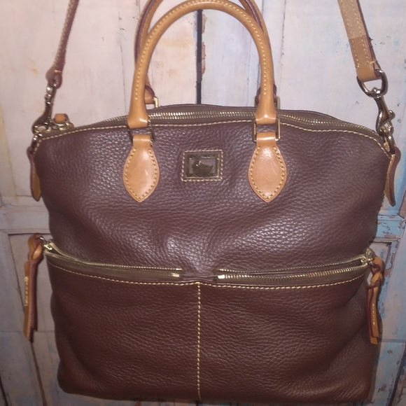 Vintage Dooney & Bourke Dual Handle Shoulder Strap Large Totebag Brown - Picture 13 of 16